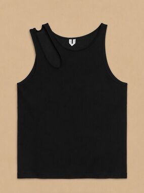 ARKET Cut-Out Tank Top In Black Size L NWT